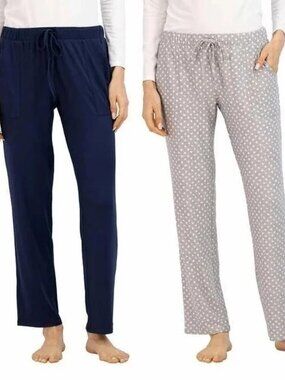 NEW Lucky Brand Women 2 Pack Straight Leg Lounge Pants W/ Drawstring & Pockets M